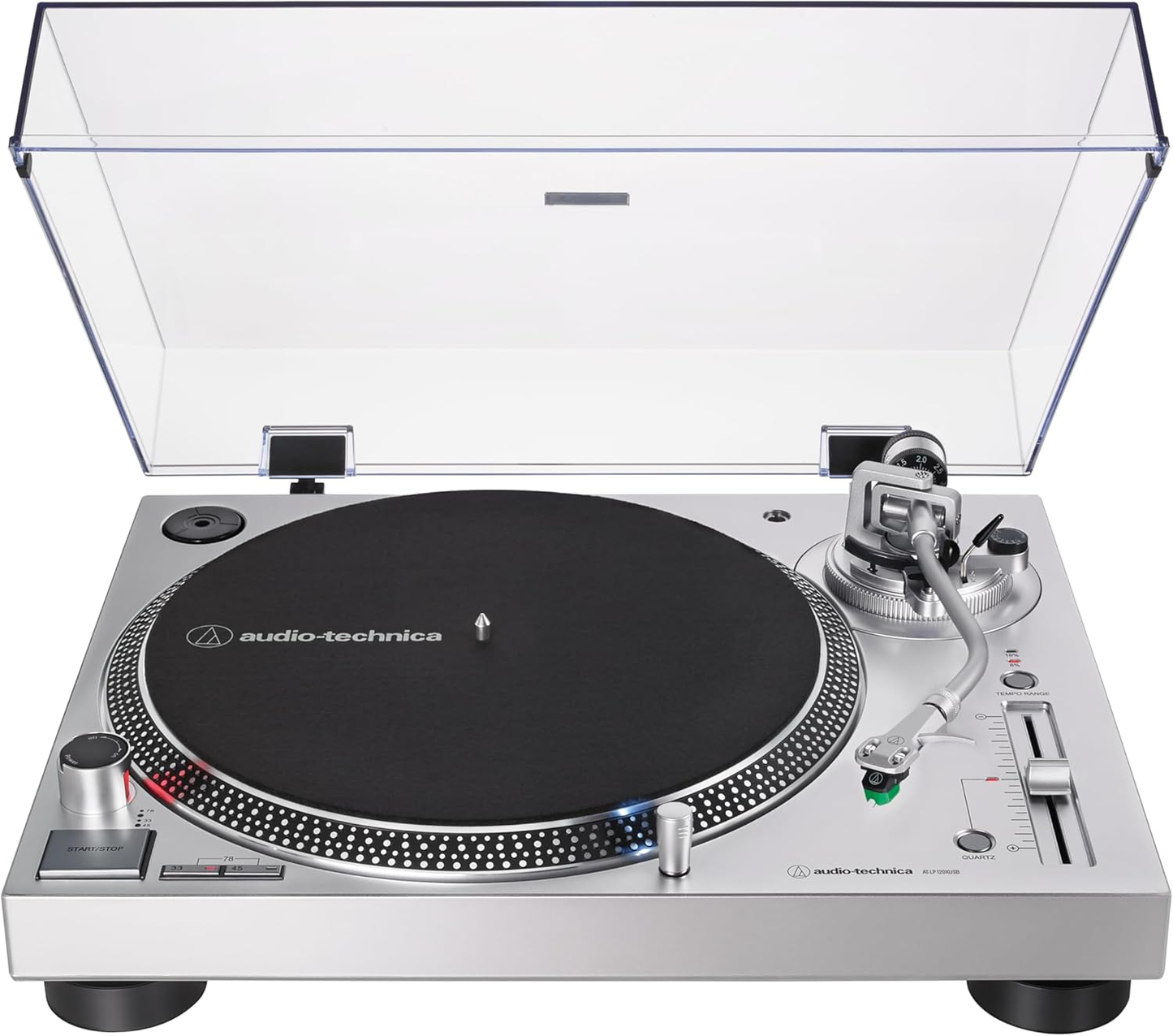 Audio-Technica AT-LP120XUSB-SV Direct-Drive Turntable (Analog & USB), Fully Manual, Hi-Fi, 3 Speed, Convert Vinyl to Digital, Anti-Skate and Variable Pitch Control